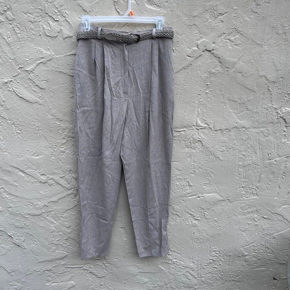 Pants vintage Jaclyn Smith Classics linen blend original braided belt sz s/m